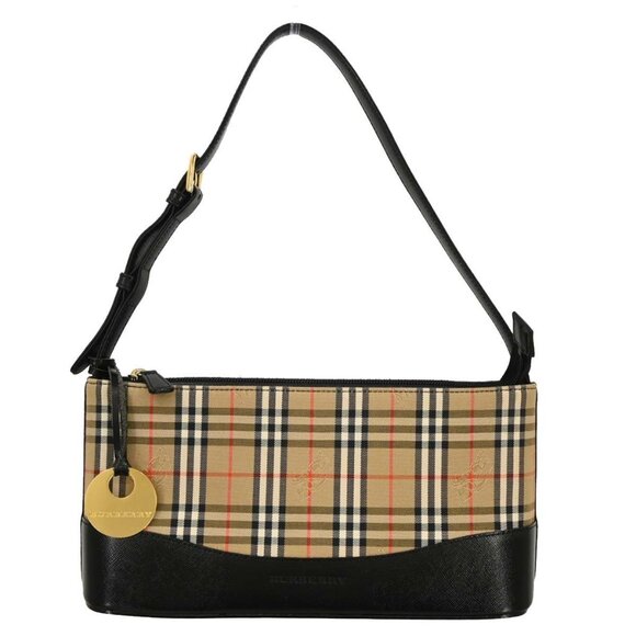 Burberry Beige Black Canvas House Check Handbag - Picture 1 of 11
